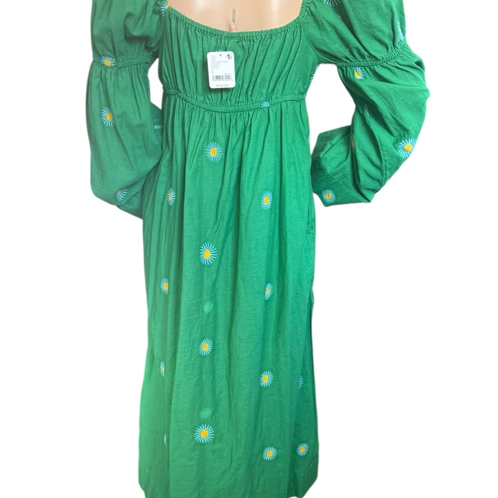 Free People Emory Embroidered Green Women's Dress - Picture 6 of 6